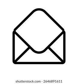 Mail icon. Black vector illustration.