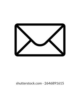 Mail icon. Black vector illustration.