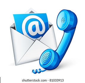 mail icon and blue phone