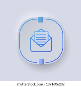 Mail icon button. Vector illustration