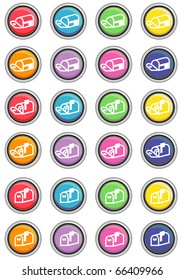 Mail Icon Buttons Round