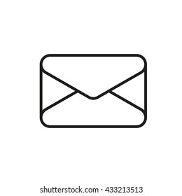 Mail icon closeup. Mail icon vector illustration. Outline mail icon isolated on white background