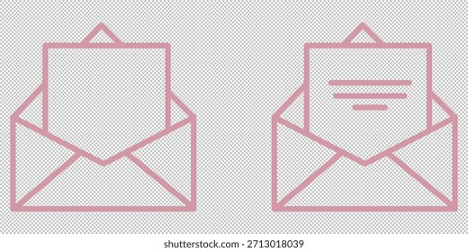 Icono de correo colección. Conjunto de Vector de sobre de arte de línea delgada. Correo electrónico, mensaje, notificación, enviar, recibir, abrir conceptos de correo. ELEMENTOS gráficos de interfaz de usuario, UX y Diseño web.