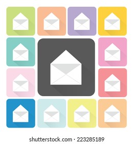 Mail Icon color set vector illustration