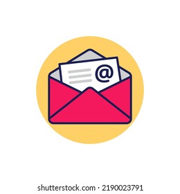 Mail icon with colorful design isolated on white background