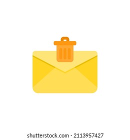 Mail icon with delete sign. Mail icon and close, delete, remove symbol. Vector icon