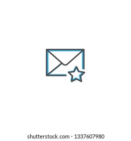 Mail icon design. Interaction icon line vector illustration design