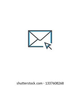 Mail icon design. Interaction icon line vector illustration design