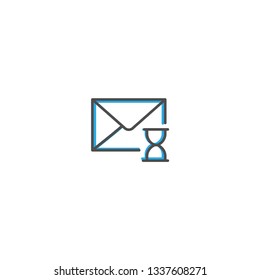 Mail icon design. Interaction icon line vector illustration design