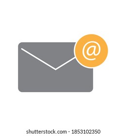 Diseño de icono de correo aislado en fondo blanco
