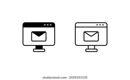 Mail icon design with white background stock illustration