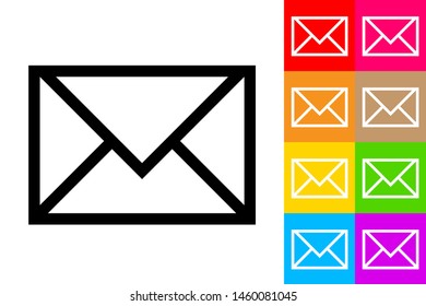 Mail Icon With Different Color Background