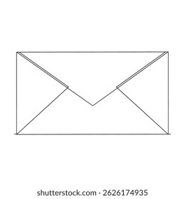 Desenho do ícone de e-mail. ícone de e-mail vetor. Ícone de email. Linha contínua de ilustração de envelope