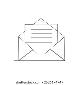 Desenho do ícone de e-mail. ícone de e-mail vetor. Ícone de email. Linha contínua de ilustração de envelope
