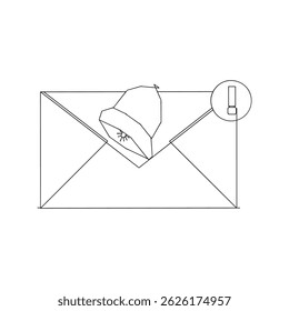 Desenho do ícone de e-mail. ícone de e-mail vetor. Ícone de email. Linha contínua de ilustração de envelope
