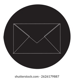 Desenho do ícone de e-mail. ícone de e-mail vetor. Ícone de email. Ilustração do envelope. Linha contínua. silhueta