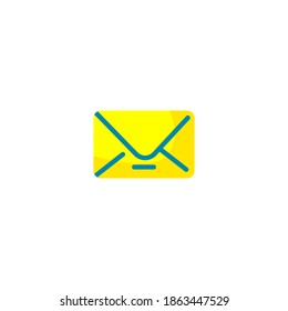 Icono de correo. E-commerce e icono de compra. Sencillo, plano, color.