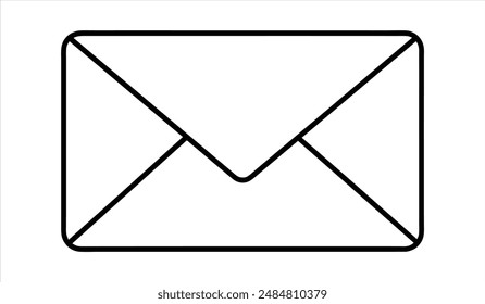 mail icon. Editable stroke. Vector illustration.