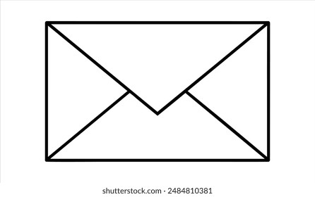 mail icon. Editable stroke. Vector illustration.