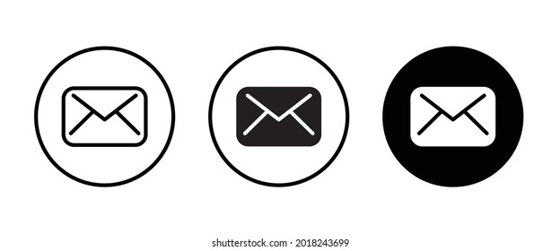 Mail icon, Email envelope icons button, vector, sign, symbol, logo, illustration, editable stroke, flat design style isolated on white