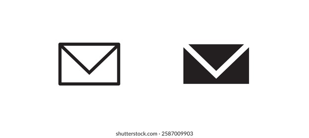 Mail icon, Email envelope icons button, vector, sign, symbol, logo, illustration, editable stroke, flat design style isolated on white
