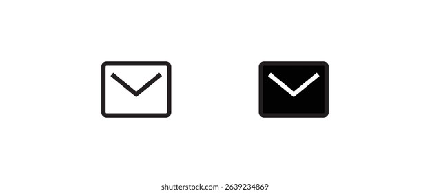 Mail icon, Email envelope icons button, vector, sign, symbol, logo, illustration, editable stroke, flat design style isolated on white