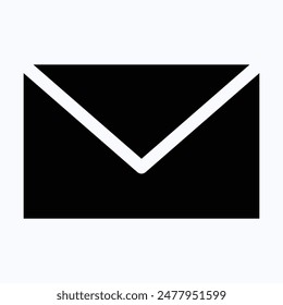 Icono de correo, Icono de correo electrónico, Correo electrónico, Sobre, Icono de Vector de silueta aislada.