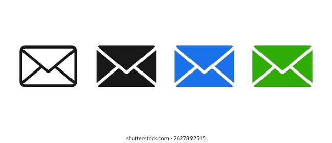 Mail icon. Email icon. Envelope, Message symbol isolated on white background