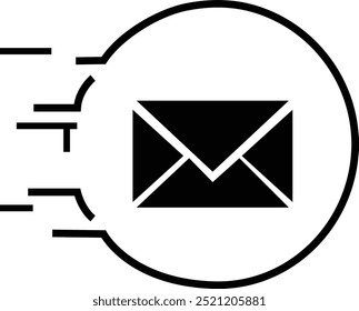 Ícone de email, email, postagem, carta, envelope, newsletter, nova mensagem de notificação isolada no fundo transparente. Design plano fino com estrutura de tópicos, ícones de e-mail adaptados para a Web, site da Web, aplicativo móvel, UI