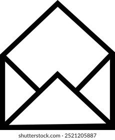 Ícone de email, email, postagem, carta, envelope, newsletter, nova mensagem de notificação isolada no fundo transparente. Design plano fino com estrutura de tópicos, ícones de e-mail adaptados para a Web, site da Web, aplicativo móvel, UI