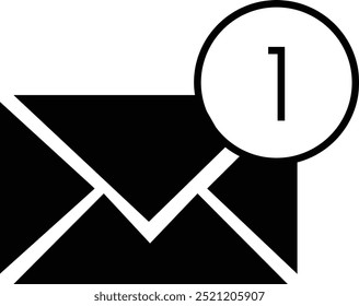 Ícone de email, email, postagem, carta, envelope, newsletter, nova mensagem de notificação isolada no fundo transparente. Design plano fino com estrutura de tópicos, ícones de e-mail adaptados para a Web, site da Web, aplicativo móvel, UI