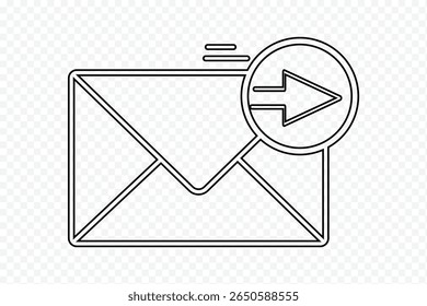 Ícone Correio. Assinatura de email. Conjunto de vetores de envelope. Enviar sinal de mensagem. Mensagem recebida. Simples ícone de envelope preto e branco com um design minimalista. Ilustração vetorial eps 10