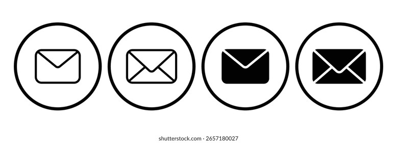 Mail icon, email sign and symbol, envelope icon vector illustration isolated on white background