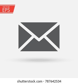 Mail icon. Email sign vector illustration. Isolated web mail symbol. Envelope line concept. Email message graphic design. Mail outline symbol for app. Envelope pictogram on grey background.