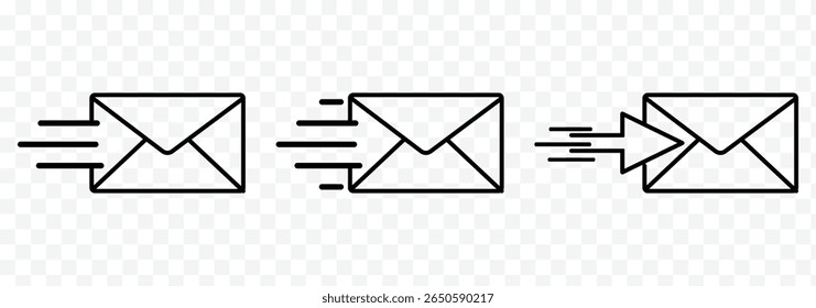Mail icon. Mail envelop icon . Mail icon. Email sign. Envelope vector set. Send message sign. Received message. Speed delivery symbol. eps 10