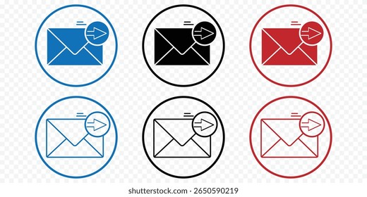 Ícone Correio. Ícone de envelope de email . Ícone Correio. Assinatura de email. Conjunto de vetores de envelope. Enviar sinal de mensagem. Mensagem recebida. Símbolo de velocidade de entrega. eps 10