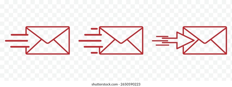 Ícone Correio. Ícone de envelope de email . Ícone Correio. Assinatura de email. Conjunto de vetores de envelope. Enviar sinal de mensagem. Mensagem recebida. Símbolo de velocidade de entrega. eps 10