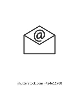 Mail icon with envelope, email symbol design, vector