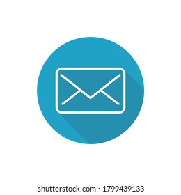  mail icon. The envelope. line style with long shadow 