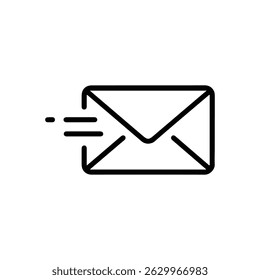 Mail icon, envelope, message symbol isolated on white  background. Email line icon vector