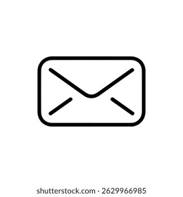 Mail-Symbol, Umschlag, Nachrichtensymbol einzeln auf weißem Hintergrund. Vektorsymbol für E-Mail-Zeilen