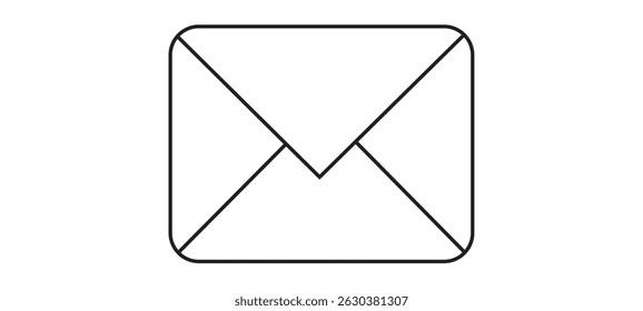 Icono de correo, sobre, símbolo de mensaje. Ilustración vectorial