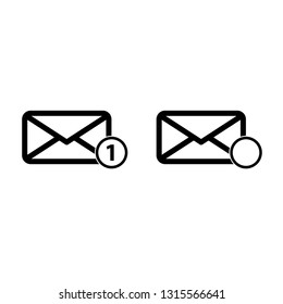 mail icon. The envelope. New email  icon vector set