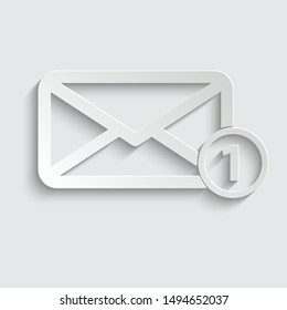  mail icon. The envelope. New email  paper icon  with shadow 