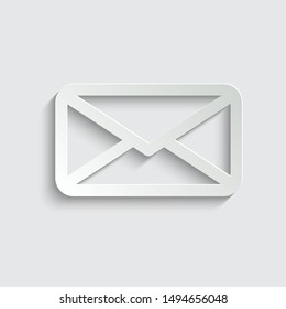 mail icon. The envelope. paper icon  with shadow 