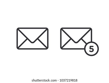 icono de correo, icono de sobre, icono de letra, ilustración vectorial, fondo transparente, icono de correo electrónico