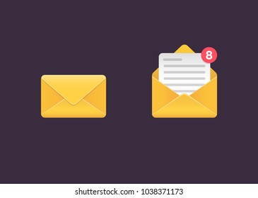 Mail icon. Envelope sign. Email icon. Letter. Mailbox. Contact form. Important message. Important letter. Add to favorites. Letter icon. Favorite message. Email notification. Open mail. Web icon