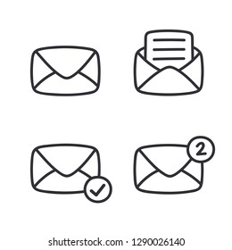 Mail icon. Envelope sign. Email icon. Letter. Mailbox. Contact form. Important message. Important letter. Add to favorites. Letter icon. Favorite message. Email notification. Open mail. Web icon