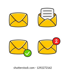 Mail icon. Envelope sign. Email icon. Letter. Mailbox. Contact form. Important message. Important letter. Add to favorites. Letter icon. Favorite message. Email notification. Open mail. Web icon