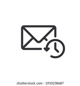 Mail icon. Envelope sign. Email icon. Letter. Mailbox. Contact form. Important letter. Email notification. Countdown time. Clock sign. Message history. History icon. History of letters. Backup. Timer